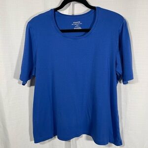 Chico's The Ultimate Tee Women's Short Sleeve Size 3 (US XL/13) Blue